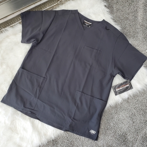 New! Skechers by Barco 3 Pocket Sport V-Neck  with welt Scrub Top size Xlarge. C - Picture 1 of 7
